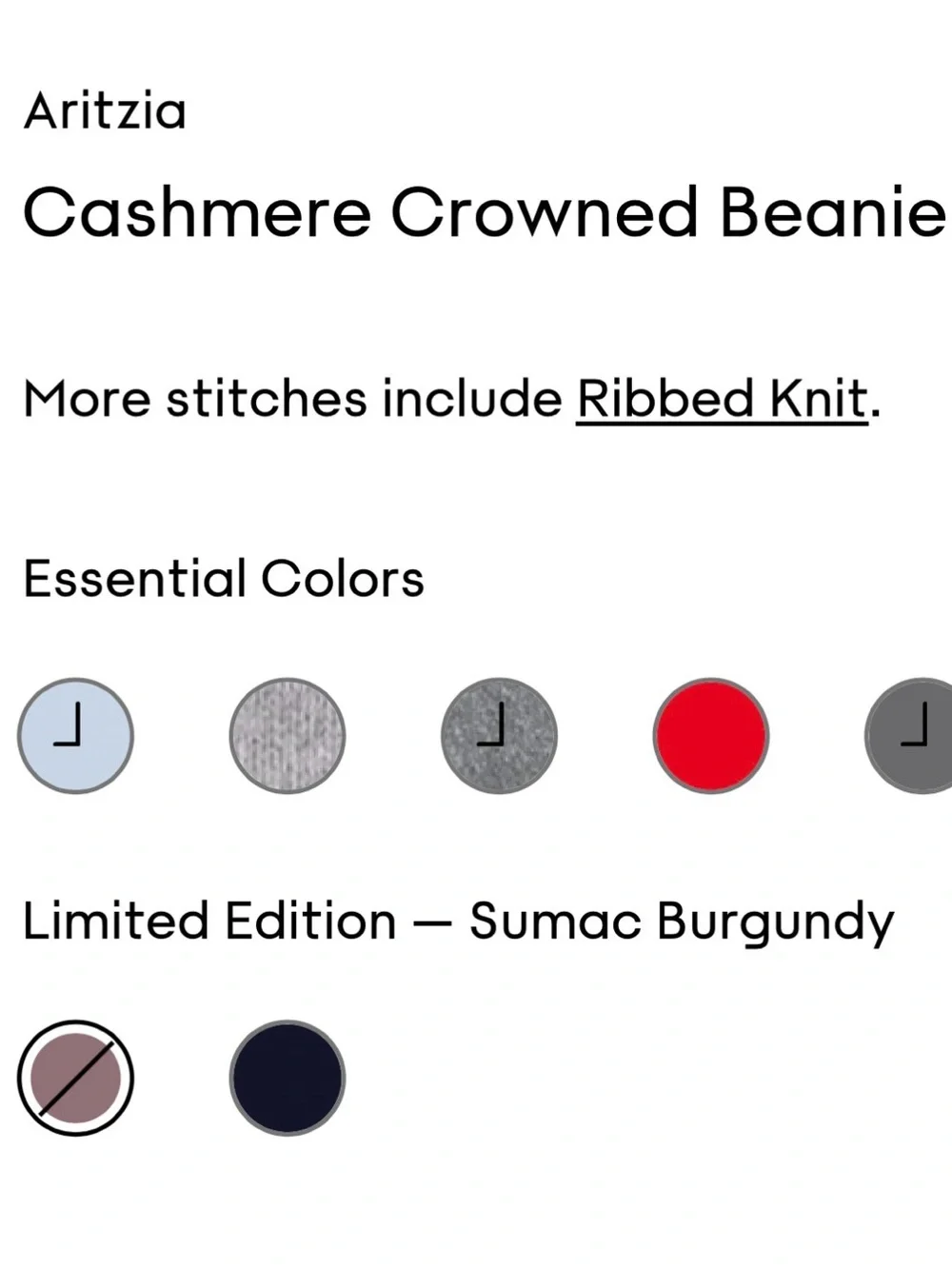 Aritzia cashmere crowned beanie